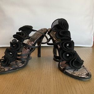 Nina New York Black Lace Heels